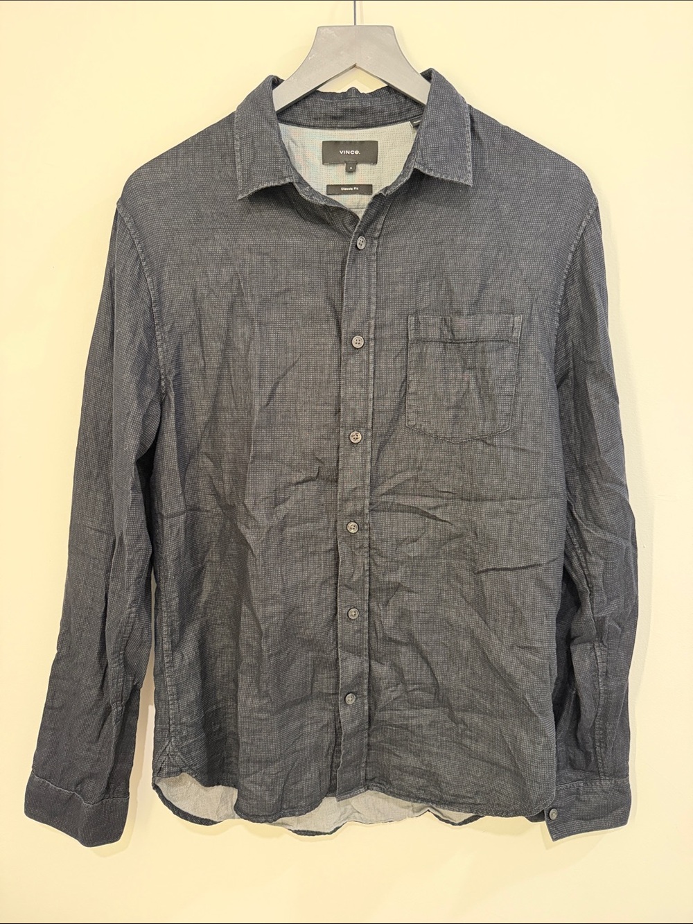 Vince Men's Button-Down Shirt in Charcoal Gray